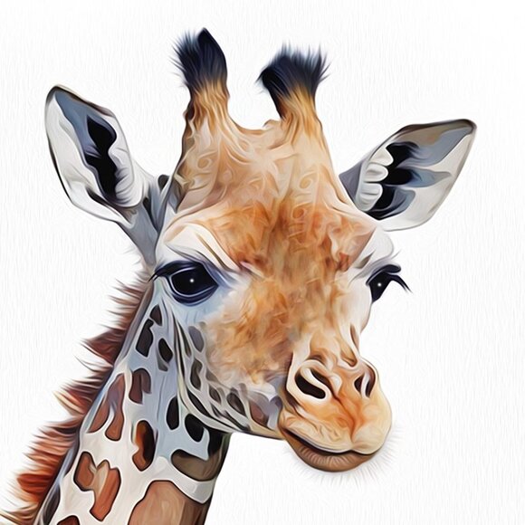 16x20‎ Giraffe Resting Wildflowers Dragonfly Watercolor Oil Painting Art Print - Picture 3 of 6